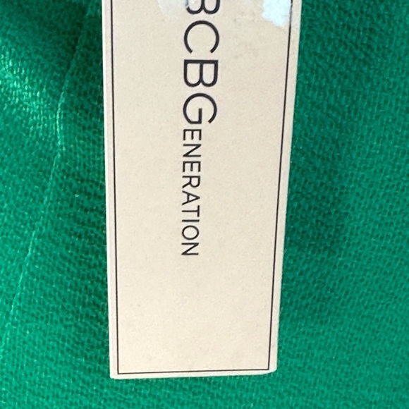 BCBGeneration Short Sleeve Front Knot Smocked Back Mini Dress - Green - size XXS - Picture 8 of 8